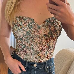 Open Edit Ruched Strapless Body Suit XS